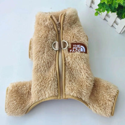 Winter Warm Pet Jumpsuit for Small Dogs Cats Clothes Sport Dog Hoodies Overalls Coat Yorkshire Bulldog Puppy Onesies with Zipper