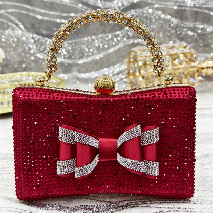 Venus Chan Italy Design 2025 New INS Shoes and Bag to Match Wine Colour Pointed-Toe Rhinestone Bow Party Women's High Heels