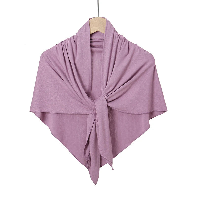 New Triangle Jersey Hijab Scarf For Women Muslim Shawls Headscarf Wraps Solid Color Scarves Head Wrap Islamic Turban Headband