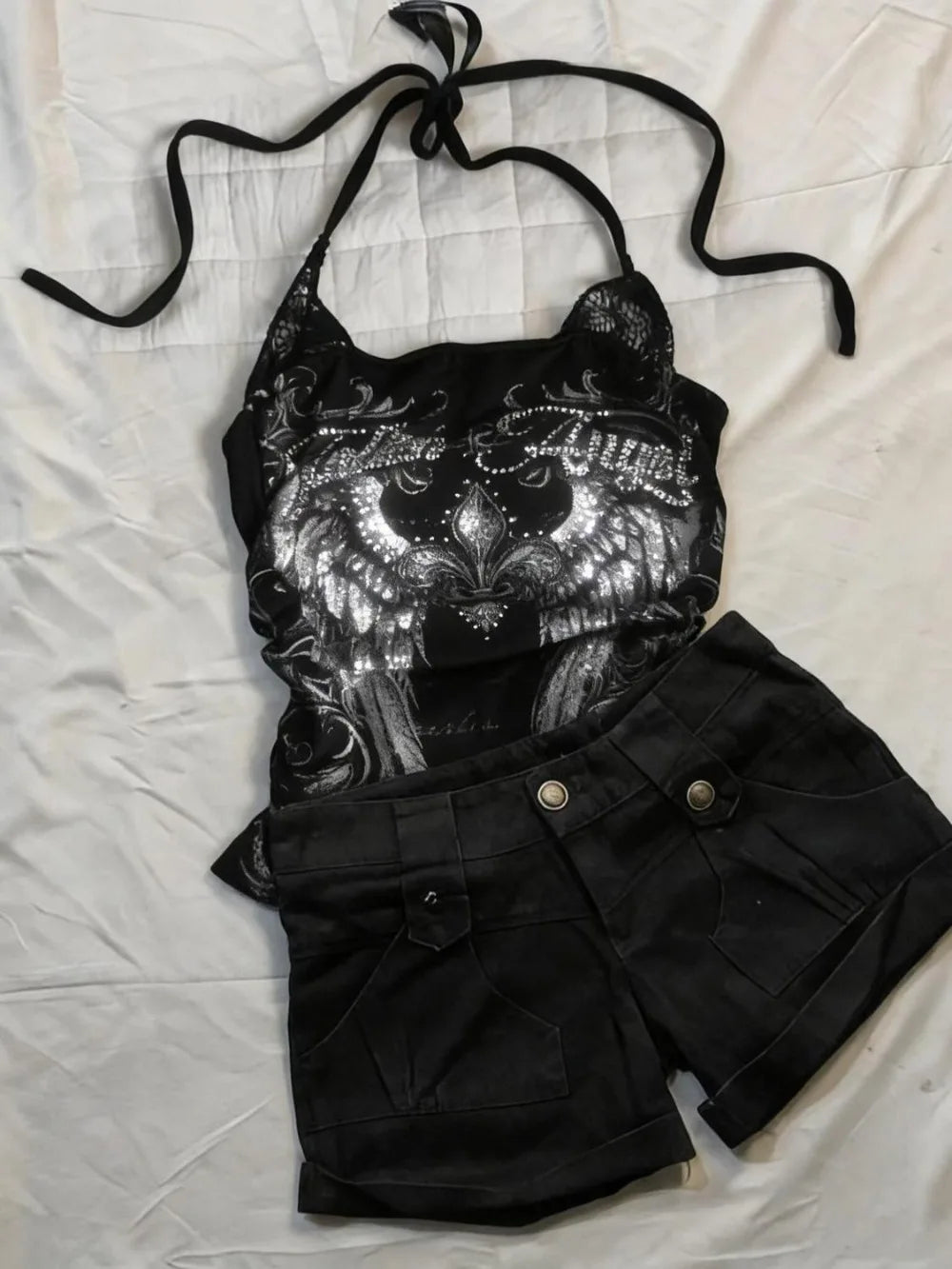 Sexy Hottie Y2k Aesthetic Rose Print Halter Vest Women Vintage Slim Fit Camis Outerwear Crop Top Harajuku Hotsweet Short Tanks