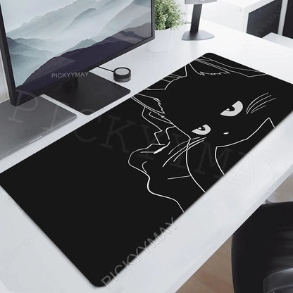 Gaming Mousepads Mousepad Black Cat Large Mouse Mat Office Desk Pads Non-Slip Rubber Gamer Mouse Pad Big Keyboard Mats