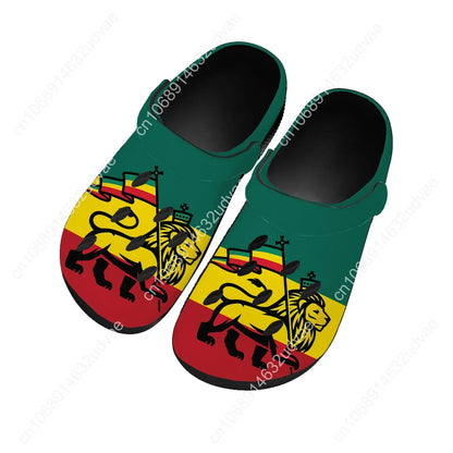 Reggae Rastafarian Rasta Rastafari Lion Of Judah Water Shoe Men Women Home Garden Clogs Custom Sandals Breathable Hole Slipper