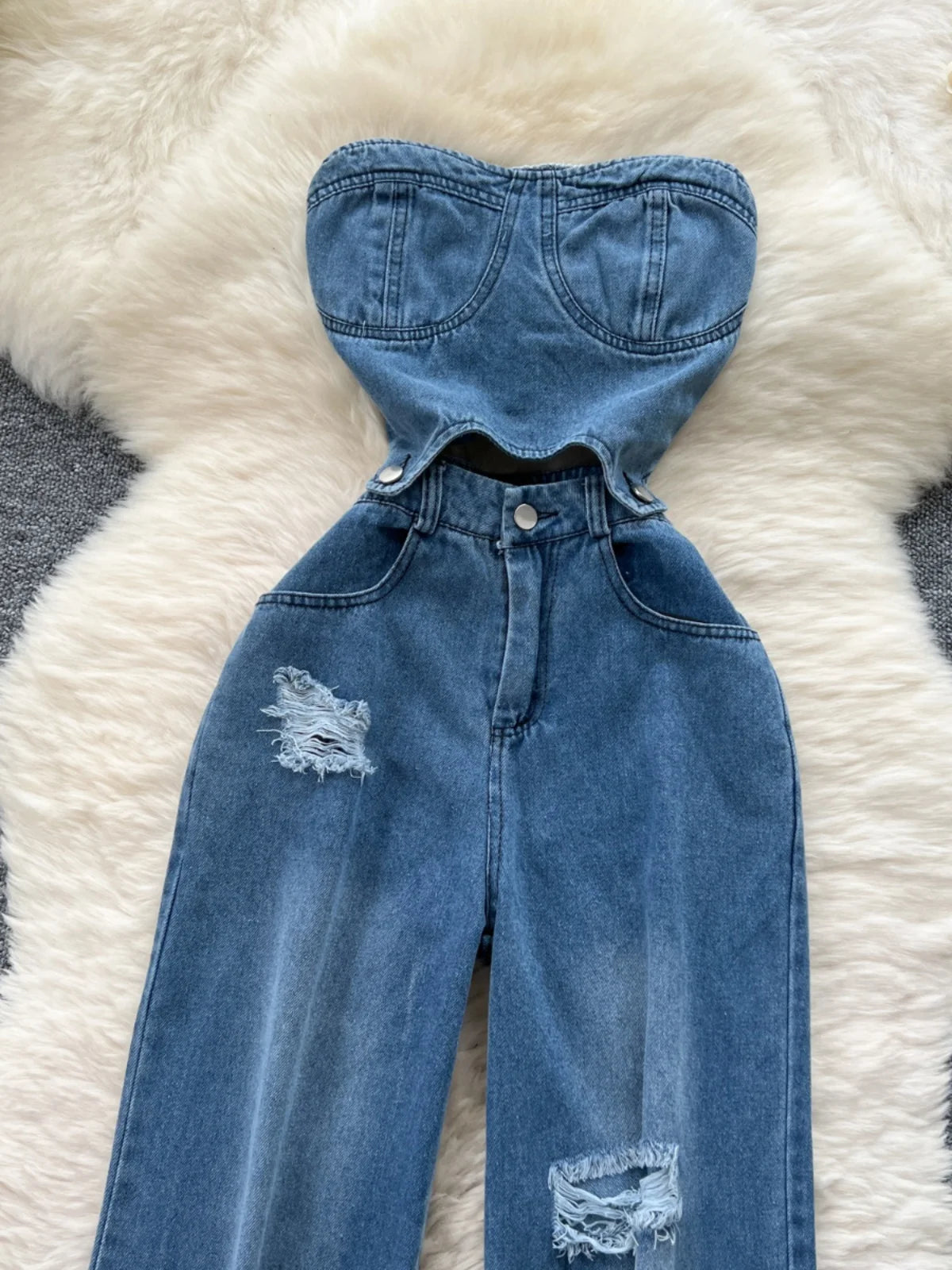 Hollow Out Jumpsuits Hole Denim Jumpsuit Woman Sleeveless Women Pants Casual One Pieces Summer 2026 New Design Ropa Mujer