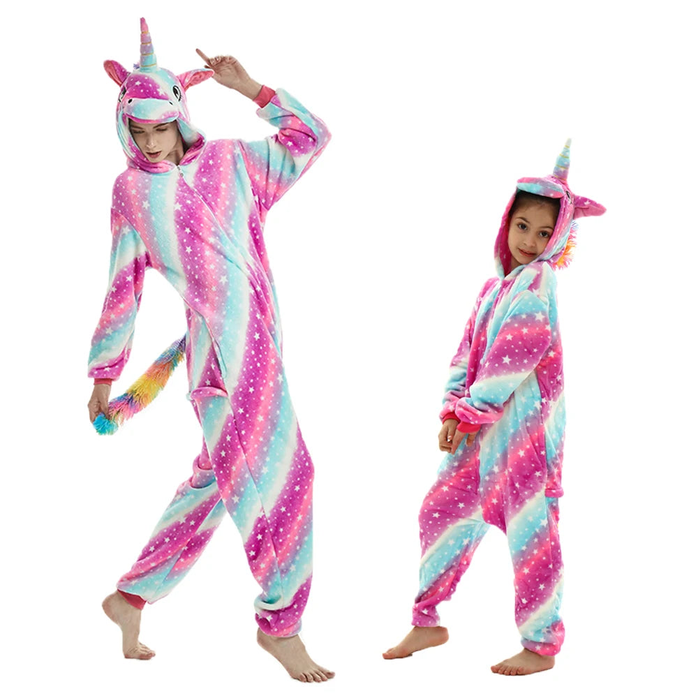 Adults Animal Cosplay Pajamas Flannel Onesies Costume Jumpsuit Pajamas Hooded Sleepwear Halloween One Piece for Performing