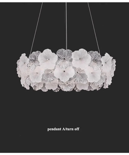 Modern Lustre Glass Flower Led Chandeliers Lighting Living Dining Room Pendant Lights Home Decor Bedroom Hanging Lamp Luminaire