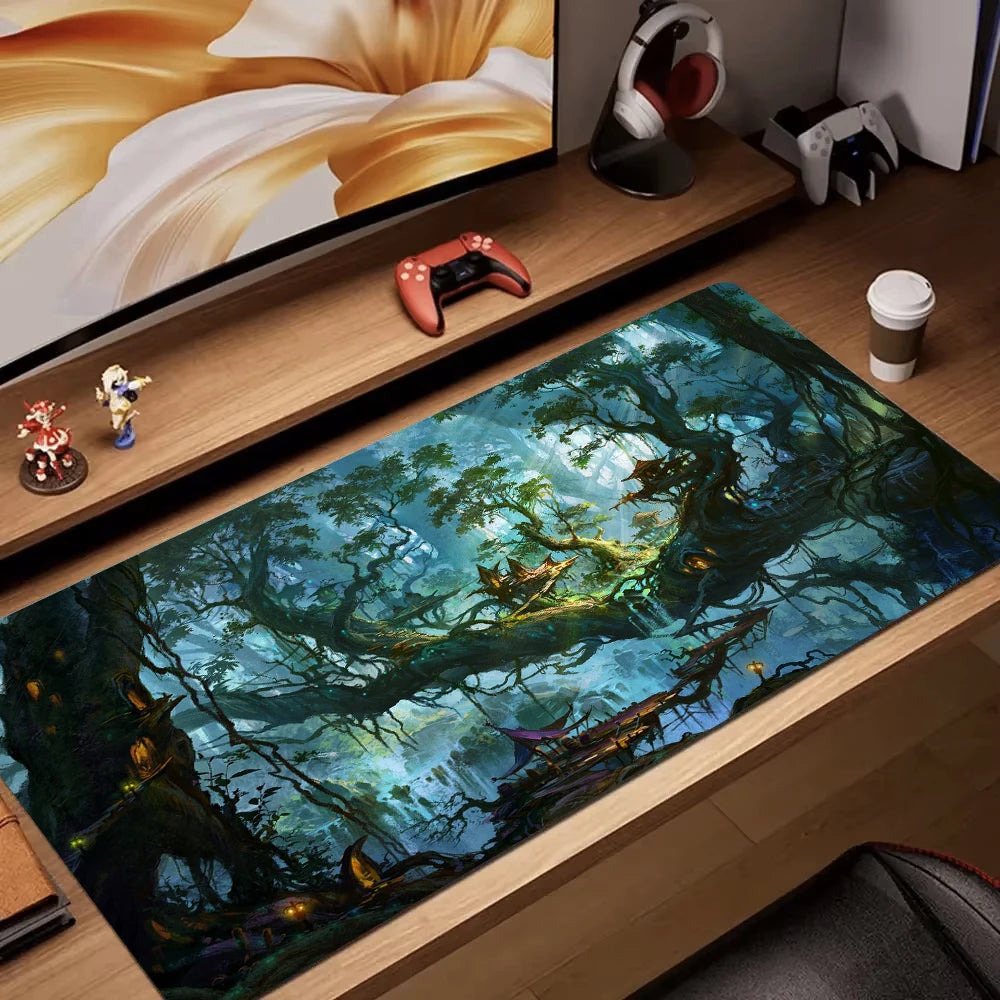 Radio Dj Large Professional Game Mouse Pad Keyboard Gamer Office Accessories Desk Mat Anime XXL Anti-Slip Desktop Mat Floor Mats