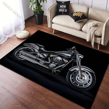 6 Style Motorcycle Enthusiasts Pattern Carpet for Living Room Bedroom Sofa Home Decor Non-slip Floor Mat Large Size