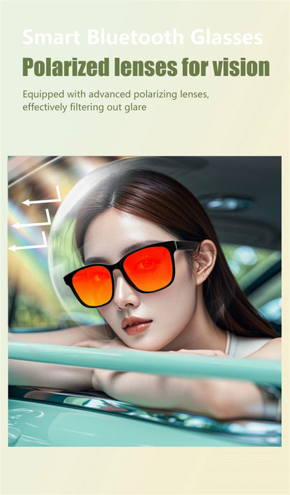 New Smart Glasses Intelligent Driving Navigation Wireless Music Play Outdoor Sunglasses Bluetooth Call Anti-blue Light Eyeglass