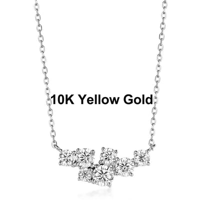 Kuololit 58514K 10K 9K Moissanite Necklace for Women Solid Rose gold Luxury Pendant For Engagement Party Anniversary With Chain