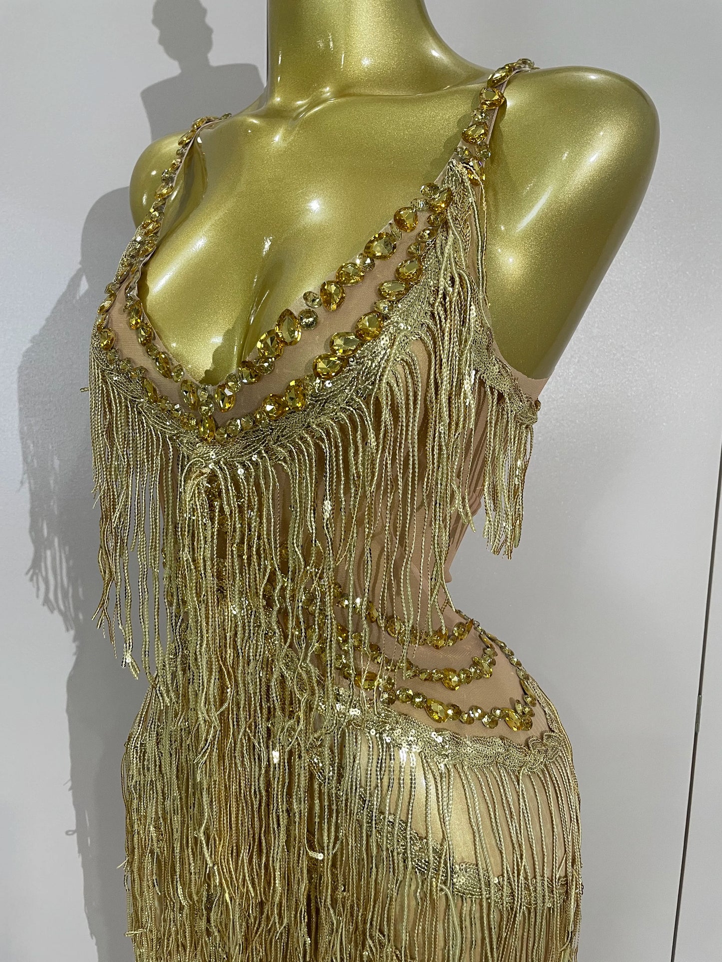 Sparkly Black Rhinestones Sequined Fringe Jumpsuit Women Sexy Nightclub Party Birthday Outfit Show Singer Stage Perform Costume