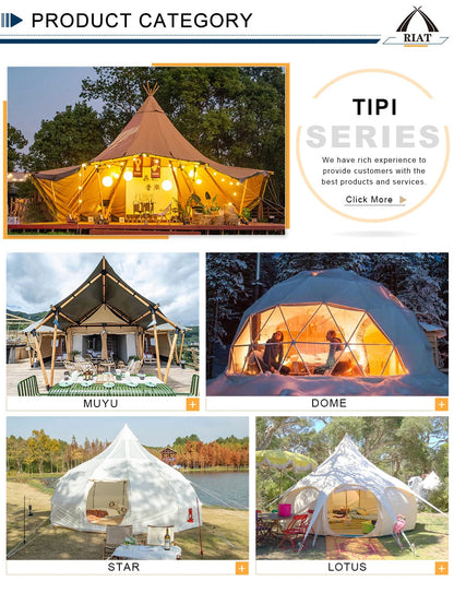 Tents Camping Outdoor Heavy Duty Luxury 6m Geodesic Dome Tent Glamping Dome With Bathroom
