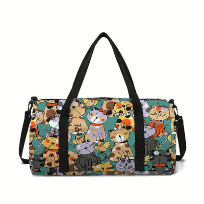 animal horse panda cat dog 3D Printed Large Capacity Travel Bags Barrel Shape Crossbody Bag Outdoor Sports Bags Gym Yoga Bag
