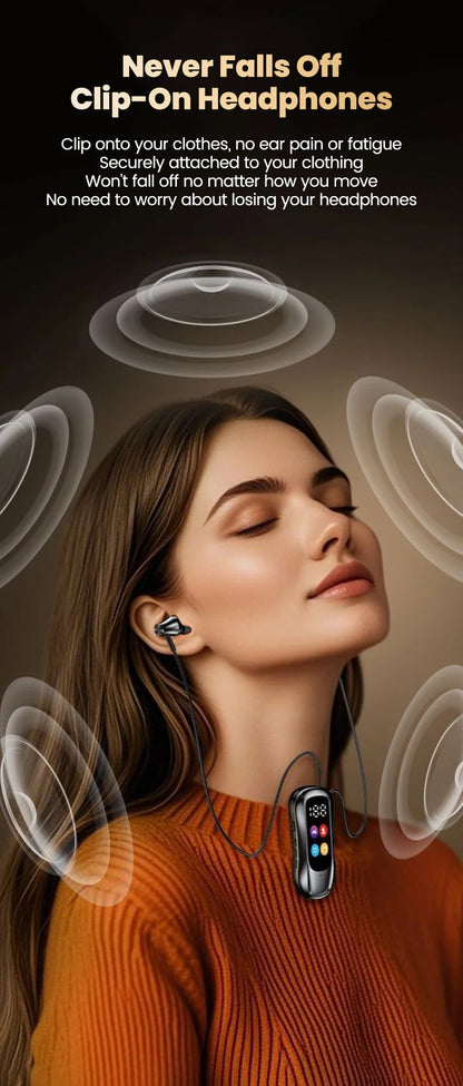 Elough Lavalier Bluetooth Earphones K-song Ear Return LED Screen Card Insertion/Bluetooth Earphones Ultra Long Battery Life