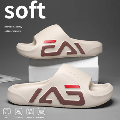 Extra-thick Sole Men Soft Air Cushion Casual Slippers EVA Sandals Fashion Flip Flops Outdoor Summer Seaside Beach Shoes