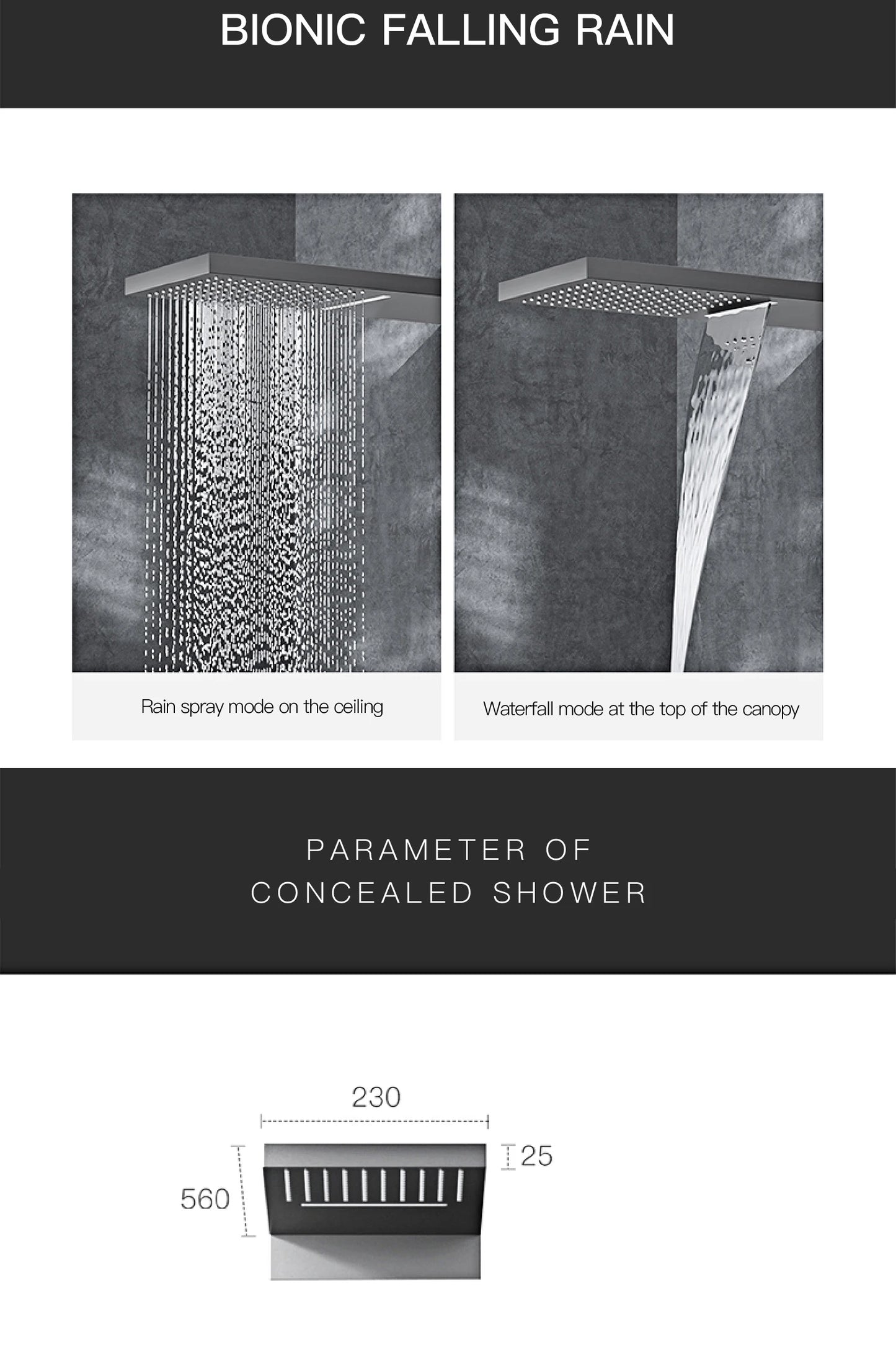 Luxury Black Brass Shower System Wall-Mounted LED Digital Display Design Cold & Hot Dual-Control 4-Function Ceiling Shower Tap