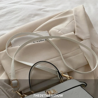 Fashion Embossed Top Handle Bags for Women,Metal Turn Lock Handbag, Adjustable Crossbody Strap,versatile Purse for Daily Outings