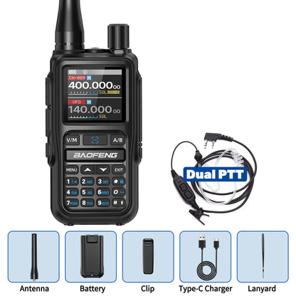 1/2PCS BAOFENG UV-5R Mini Walkie Talkie Dual PTT Wireless Programming Multi-Band Type-C Charge Long Range Ham Radio For Camping