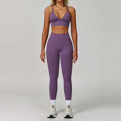 2/3PCS Seamless Sport Yoga Set Women's Breathable High Waist Fitness Sportwear Women Sports Underwear Set Gym Workout Clothes