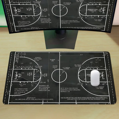 Basketball Court Mouse Pad Large Gaming Mousepad Offices Accessories Laptop Office Rubber Non-Slip Rubber Stitched Edge Deskpad