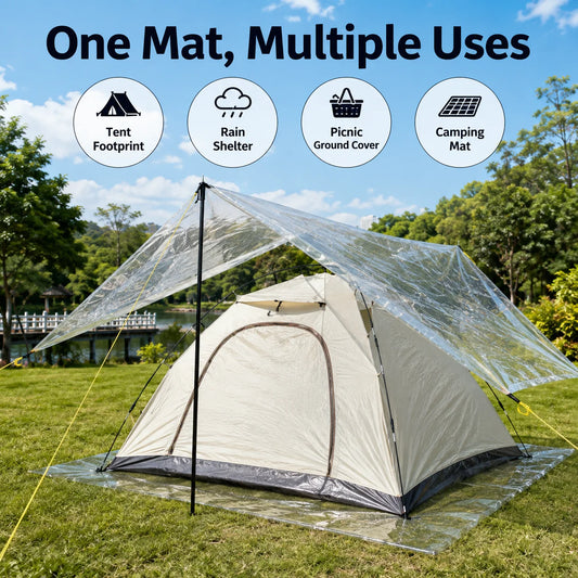 Four Season Ultralight Transparent Tent Groundsheet Waterproof Moisture Proof Camping Footprint Foldable Reusable Outdoor Tarp