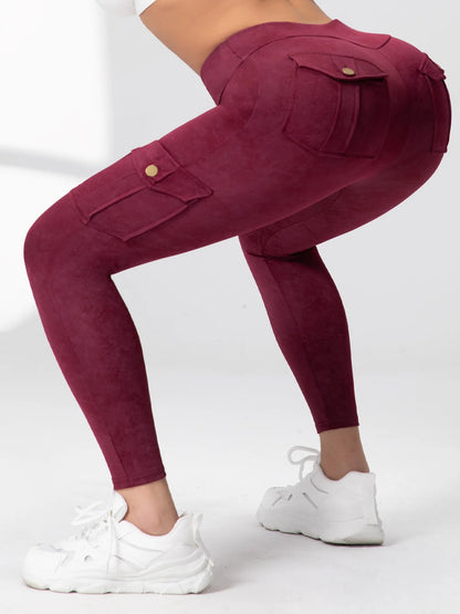 Pockets Gym Leggings Women High Waist Fashion Fitness Pants Skinny Stretch Outdoors Comfortable Sport  Leggings
