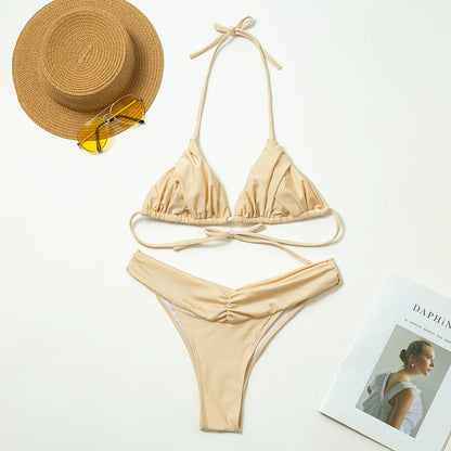 Two Piece Suit Bikinis 2026 Women Swimsuit Push Up Bathing Suit Sexy Bikinis Sets Swimwear Print Beachwear Solid Biquinis