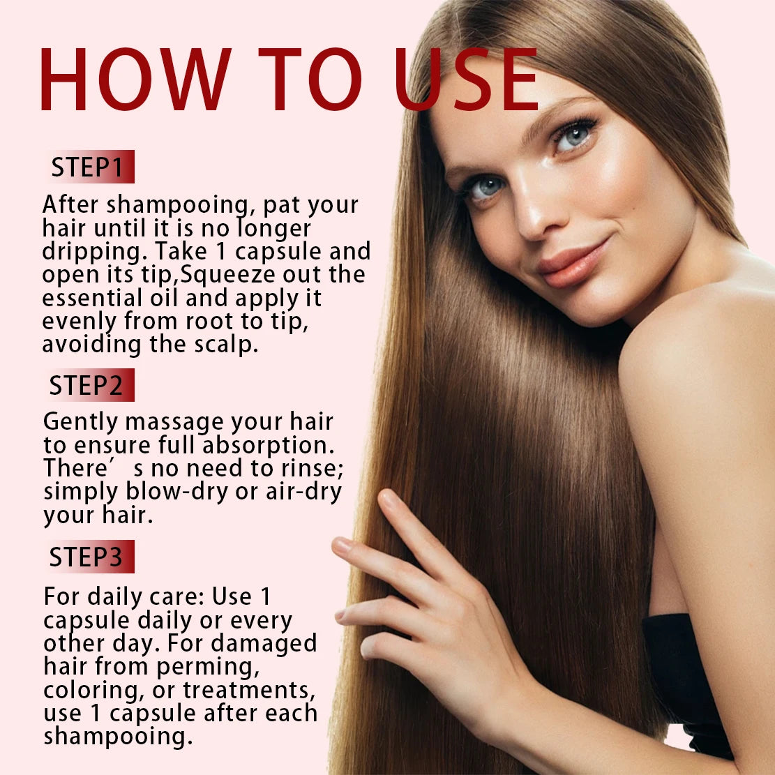 Biotin and collagen hair care essence, containing jojoba seed oil, thick hair essential oil, softening, hair loss smoothing, hai