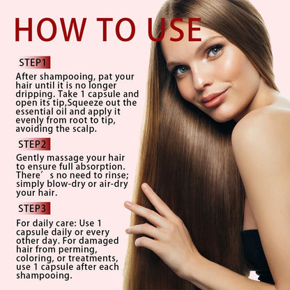 Biotin and collagen hair care essence, containing jojoba seed oil, thick hair essential oil, softening, hair loss smoothing, hai