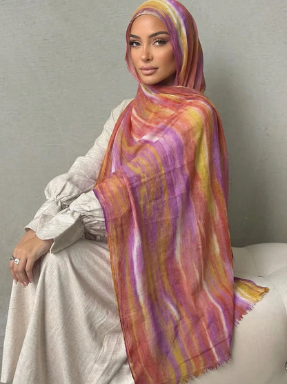 Women Big Size Plain Solid Cotton Rayon Crease Hijab Scarf Lady High Quality Wraps and Shawls Musulman Headband Islamic Turban