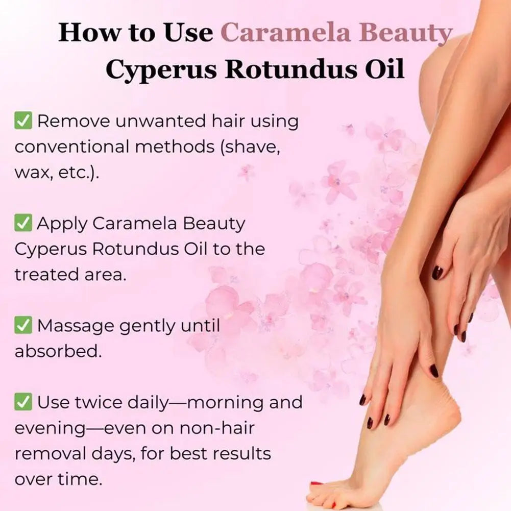 Caramela Beauty Oil for Hair Removal Soft Smooth Skin Care Deep Hydration Anti Hair Growth Inhibition After Shave Oil