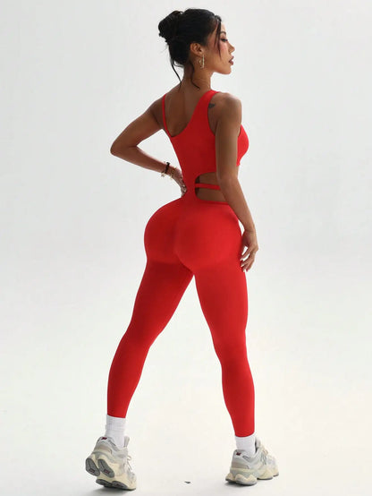 Beautiful back design, sexy one-piece yoga leggings, suitable for women's breathable quick-dry sports bodysuits