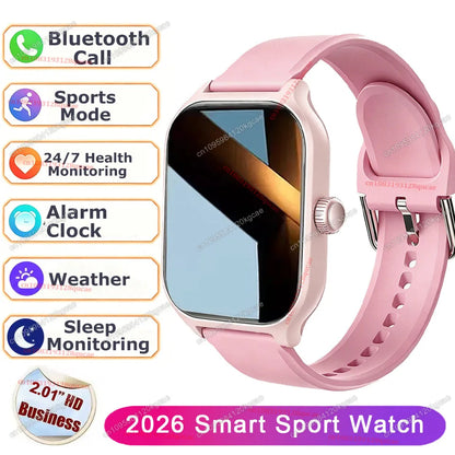 Men Women Smart Watch 2.01'' Waterproof Fitness Sports Watch Answer Call Sleep Sport Pedometer Information Alerts Smartwatch New