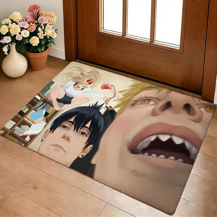 C-Chainsaw Man Floor Mat Cozy Flannel Soft Thick Non-Slip Mat for Living Room Bedroom Kitchen Decor Rugs