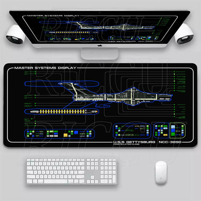 XXL HD print Game Mouse Pad Star Trek Office PC Accessories Keyboard Starship Blueprint Gamer Computer Cabinet Desk Mat carpet