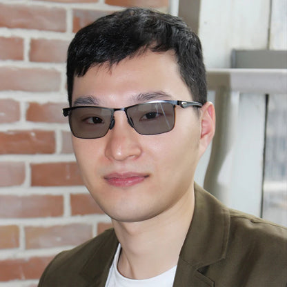 Smart Progressive Photochromic Reading Glasses Men TR90 Multi-Focus Anti Blue Ray Business Eyeglasses Fashion Half-Frame +2.5