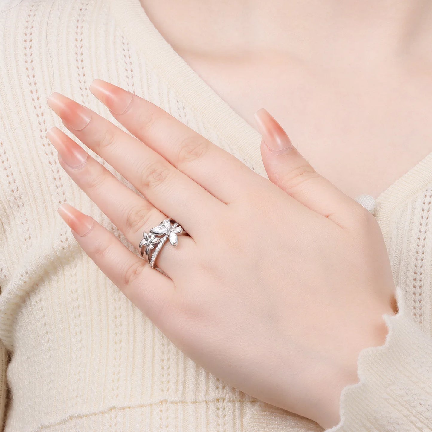 925 Sterling Silver Three-Ring Stackable Ring for Women Simple Fashion Design Fine Jewelry Perfect for Birthday Party Gift 2026
