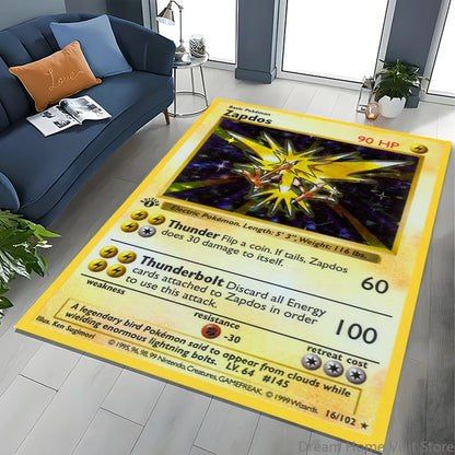 Japanese Anime Pokemon Card Area Carpet for Living Room Home Decor Sofa Table Kids Rug Non-slip Chair Lounge Floor Mat Potdemiel