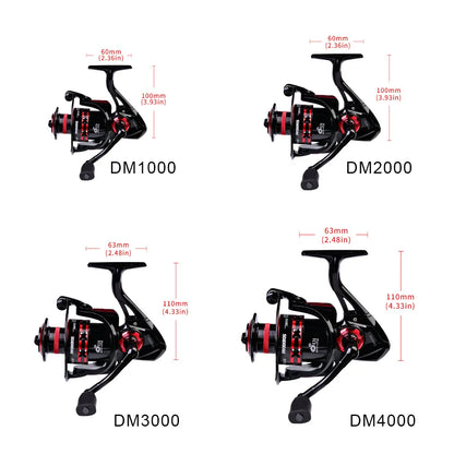 1000-8000 Full Metal Spinning Fishing Reel 4.7:1-5.2:1 23KG Max Drag Long Cast Carp Sea Fishing Wheel Accessories