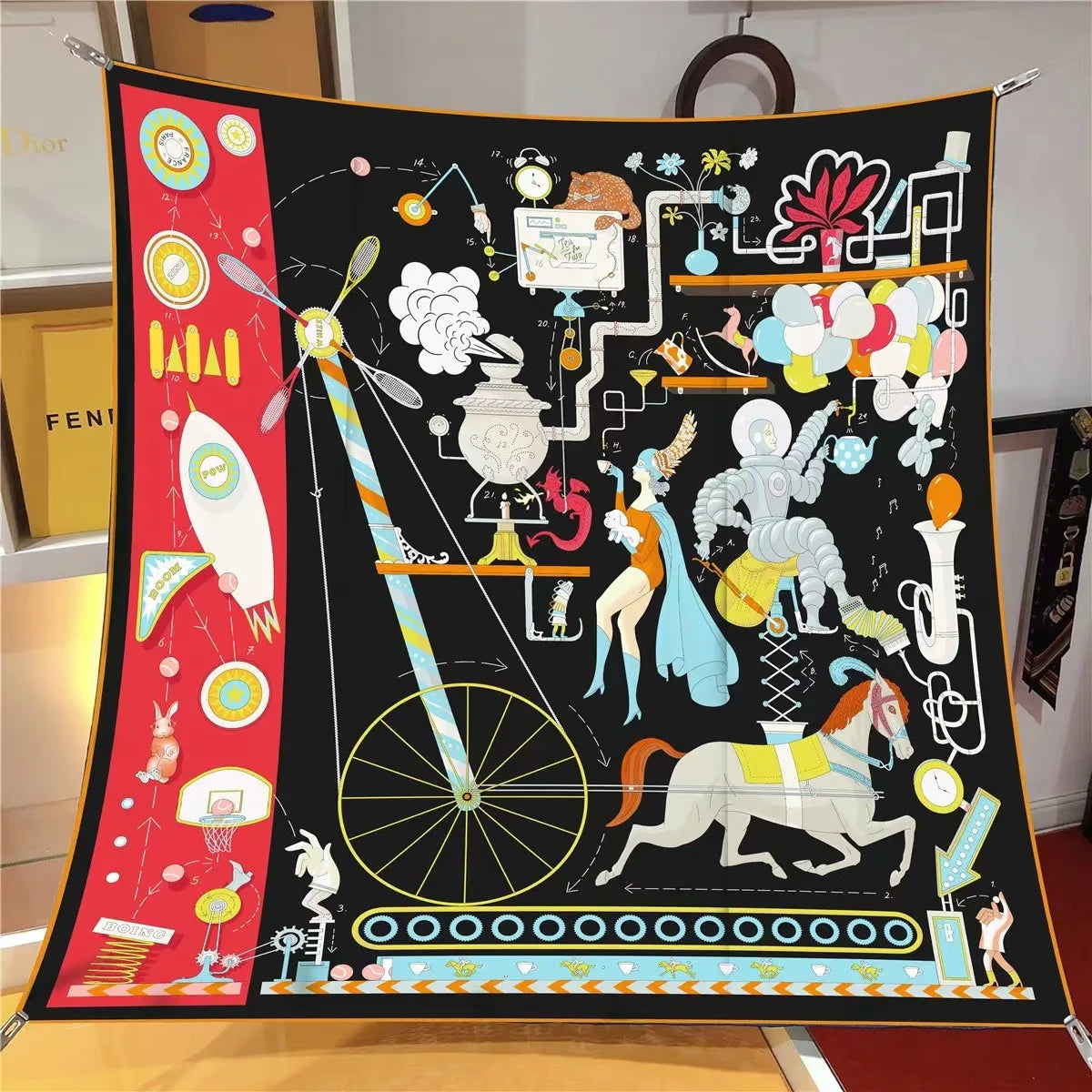 【2025 New】90x90 Twill Silk Square Scarf for Women - French Retro Niche Bustier Shawl Scarf - Stylish Fashion Wrap Accessory