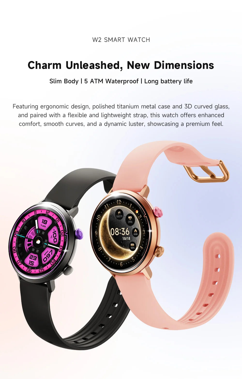 Big Price! Women's Smartwatch 50M Waterproof for Swimming Blood Pressure Sleep Heart Monitoring Diverse Sports Tracking
