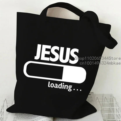 Faith Printed Heart Graphics Women Canvas Shoulder Tote Bag Casual Fashion Shopping Cases Bag Storage Handbag Christian Gifts