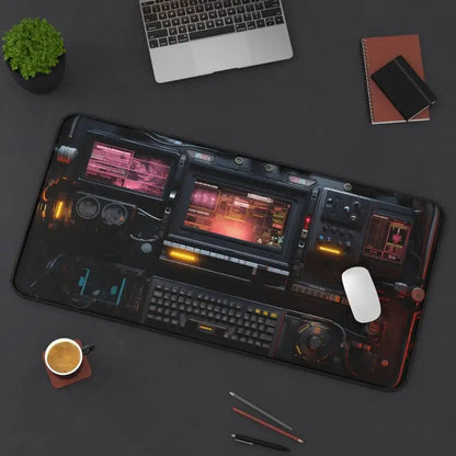 Hacker Console Pattern Table Mat, Sci-fi Panel Desktop Decoration XXL Mouse Pads, Non-slip Waterproof Gaming Mouse Pad