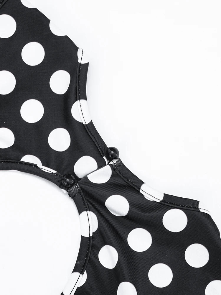 Yomesugar 2026 Summer Women's Polka Dot Printed Backless Jumpsuits Sexy Square Collar Sleeveless Skinny Rompers Party Clubwear