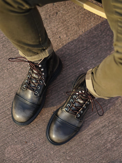 New Men's Cowhide Goodyear Welted Work Boots Durable