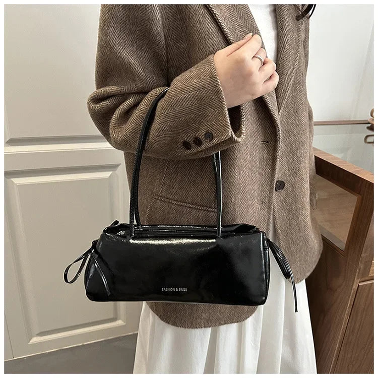 New Solid Color Women's Handbag Soft Pu with Knot Shoulder Bag Underarm Bag Lady Designer Bags Luxury Bolsa Feminina handbags