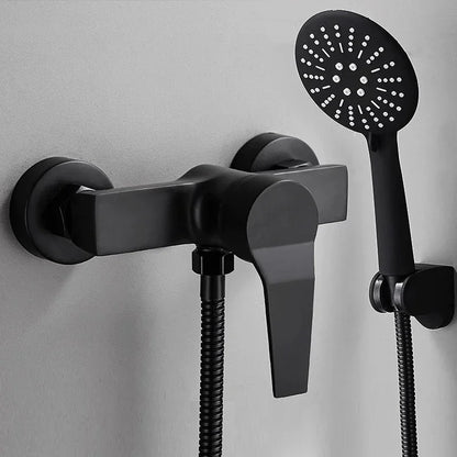Black Bathroom Shower Faucet Wall-Mounted Mixer Valve Household Single Handle Hot and Cold Water Tap Shower Accessories