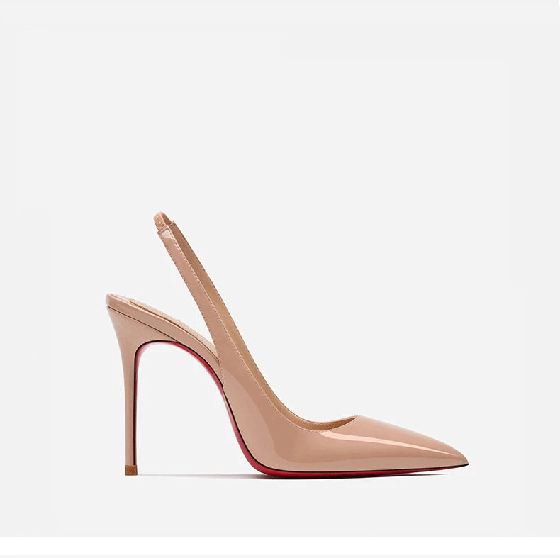 Heeled sandals Red Shiny Bottoms Naked color luxury Hollow 2026 New Elegant High Heels Sexy Slingbacks Ladies Shoes Women shoes