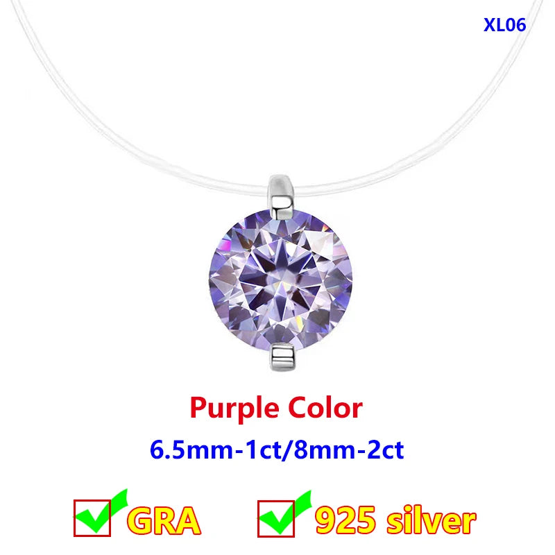 Moissanite Transparent Fishing Line for Women Mermaid Tears Necklace Creative Women's Moissanite Diamond Clavicle Chain