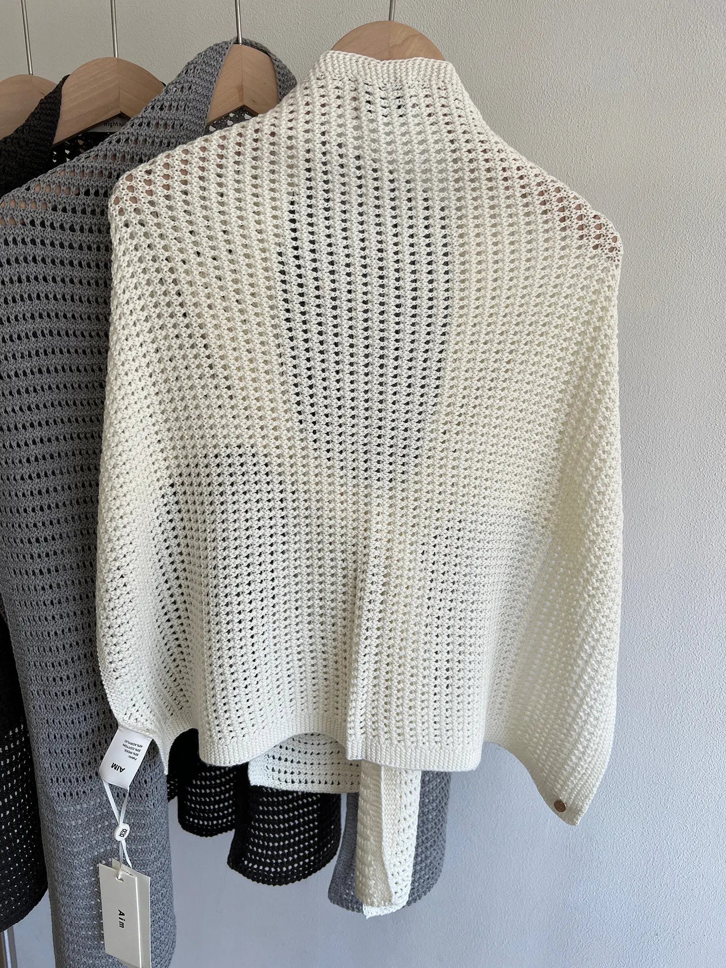 Knitted Hollow T-shaped Shawl for Women 2026 Summer New Thin with Wool Knot Decoration Sun-protective Vest on The Shoulders