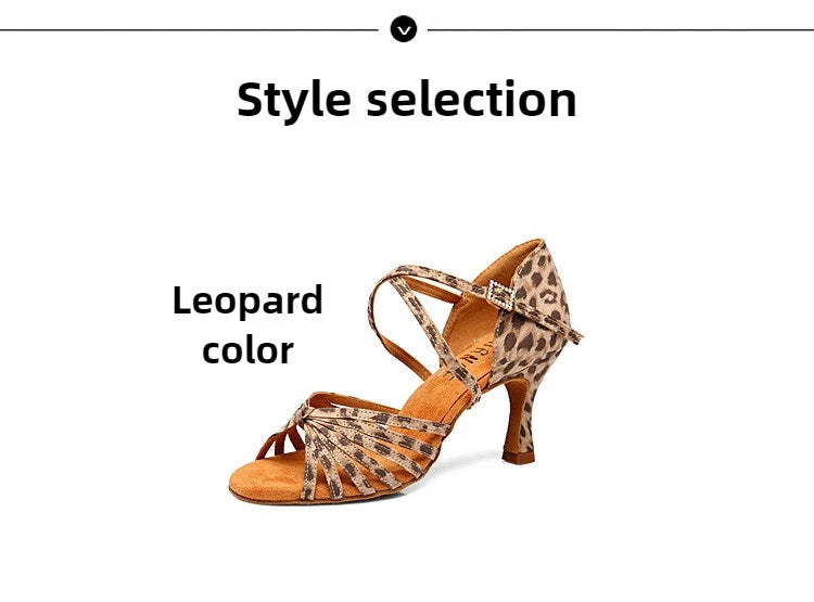 UK Latin Dance Shoes Women's Genuine Leather Flexible Sole Professional Competition Ballroom Practice Shoes